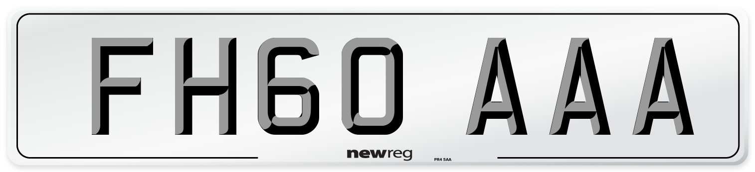 FH60 AAA Number Plate from New Reg